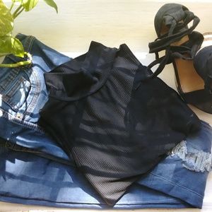 Black Nike Sleeveless Mockneck Top